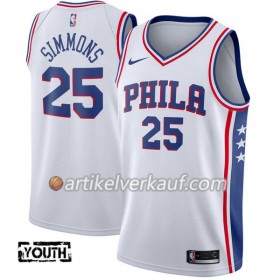 NBA Philadelphia 76ers Trikot Ben Simmons 25 Nike 2017-18 Weiß Swingman - Kinder